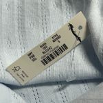 Madewell  Ribbed Eyelet Polo Shirt Baby Blue Long Sleeve Button Up Cotton Size S Photo 6