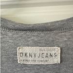 DKNY sz M Womens Gray 100% Cotton Long Short Sleeve Maxi Shirt Dress Casual Cozy Photo 4