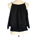 Guess  Black Cold Shoulder Peplum Blouse Size Small Business Casual Shabby Chic Photo 8