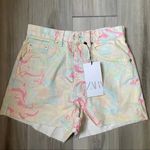 ZARA Marble Denim Shorts Photo 0