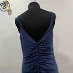 La Femme  Curve 29027 Navy Ruched Gown Photo 5