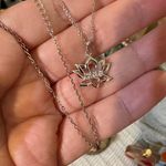 Lotus Flower CZ Sterling Silver Necklace Photo 3