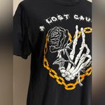 NWOT A Lost Cause Black and Yellow Graphic Chained Boyfriend Tee size medium Photo 1