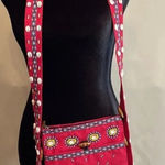 Handmade Colorful‎ Red Beaded Shells Crossbody Purse Adjustable Boho Festival Art Hippie Photo 0