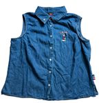 Disney Vintage Mickey Unlimited Jerry Leigh Large Sleeveless Denim Chambray Top Photo 0