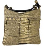Plinio Visona Snakeskin Print Italian Leather Cream Crossbody Purse Bag Photo 2