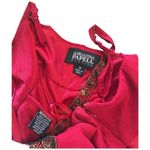 Adrianna Papell  Evening Silk Embellished Beaded Gypsy Strap Dress Red 12 Photo 11