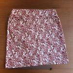 Chadwick's  Women's Size 12 Red&White Stretch Pull On Pencil Skirt W/Split In Back Photo 0