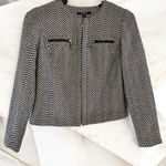 Chadwick's Chadwick’s Chevron Print Blazer Black Gray Fully Lined Jacket Size 8 Acadmia Photo 0