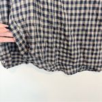 A Shirt Thing Penelope Ruffle Collar Checkered‎ Popover Blouse Size Small Blue Photo 6