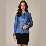 Jones Studio  Separates Blue Blazer Woman's 4 Black Buttons Career Corpcore Party Photo 1