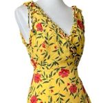 Lulus  Wrap Dress Hi Low Maxi V-neck Yellow Multi Floral Women’s Size Medium M Photo 7