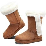SO New!  Fur Boots Tan Sz 6 Photo 0