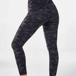 Fabletics High-Waisted Printed Heathered Legging Gray Heather Camo M Athleisure Photo 0
