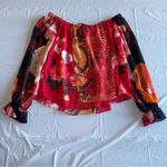 Guess Red and Orange Smocked Blouse for Cocktail Evenings Photo 2