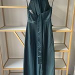 After Six Halter Neck Satin Charmeuse & Crepe Jumpsuit in Evergreen, Siz… Photo 7