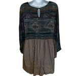 Free People FREE‎ PEOPLE Punched  Diamonds Forever Aztec Eyelet Tunic Top EUC Size Small Photo 5