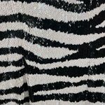 Sean sequin long strapless formal zebra print iridescent side slit prom Black Size L Photo 4