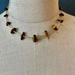 Gold tone tigers eye chip collar necklace Photo 0