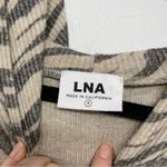 LNA  Aritzia Tan & Black Animal Print Hoodie Sweatshirt Womens S Striped Cropped Photo 7