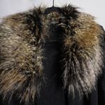 Donna Salyers‎ Fabulous Furs Long Cardigan Removable Collar Mob Wife Black Y2K S Photo 3