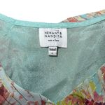 HEMANT AND NANDITA Sage Tiered Mini‎ Dress in Turquoise Size Large Photo 6
