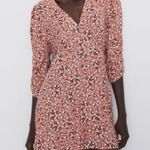 ZARA Beautiful floral dress, 3/4 ruched sleeves, v neck, smocked back waistband, very lightweight, excellent condition, size small Photo 0