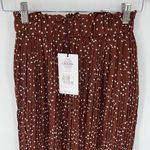 Exlura Women's High Waist Elastic Polka Dot Pleated Midi Tiered Skirt Brown Sma Photo 1