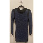 See By Chloe Lurex Blue Metallic Sweater Mini Dress Photo 2