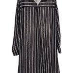 Savannah Jane Button Front Long Sleeve Tunic Dress Black White Small NEW Photo 1