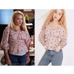 Madewell Sophia Top Bouquet Floral XS Pink Smocked Puff Sleeve Cottage Ruffle Photo 4