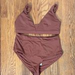 ANDIE  Bikini Set Tahiti Top Wide Band High Waisted Bottom Sequoia Sz M NWT/NWOT Photo 3