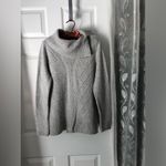 White House | Black Market Cable Knit Pullover Sweater Beading Sz L buttons neck Photo 2