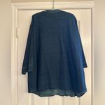 Hot Cotton by Marc Ware Blue Denim Snaps Shirt Sz 3X 3/4 Sleeve USA Vintage READ Photo 1