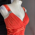 Taboo VTG 90s Y2K  Dress Fairy Maxi Crystal Ruched Orange Mesh sz‎ S Photo 2