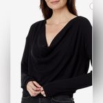 Bobi  Lis Angeles Women’s Black Cowl Neck‎ Ribbed Long Sleeve Top Size Medium $80 Photo 2