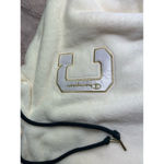 Champion  Cream Faux Fur Varsity C Cropped Soft Pullover Hoodie Size Large Photo 10