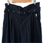 Anthropologie  Linen Belted Wide Leg Pants Navy Size 16 NEW Photo 3