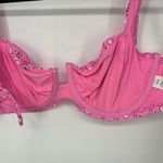 Aerie  V Wire Scoop Bikini Top Underwire Pink Bandana Print Size 38D Photo 7