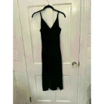 Band of Gypsies Black Crushed Velvet Midi Dress size S NWT Photo 1