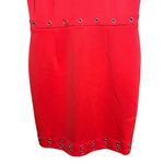 Worthington  Sheath Dress Womens 16 Red Grommet Stretch Zippered Back Sleeveless Photo 2