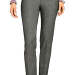 Talbots New Pants Chatham Ankle Black Gray Sharkskin Mid Rise Women’s Size 16 Photo 0