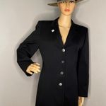 Buttons ESCADA by Margaretha Ley Long Wool Blend Suit Jacket Silver Metal Sz 38 Photo 0