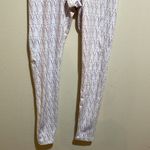 Buff Bunny White Pink Pattern Active Athletic Leggings Side Pockets Size Small Photo 5