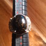 Matrix Silver Shungite 14K Yellow Gold and Platinum Over Copper Ring (Size 7) Photo 5