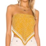 Cleobella  Yellow Polka Dot Satin Scarf Photo 0
