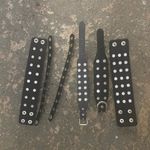 6 PCs Set Gothic PU leather Spike Bracelets “ THE SPIKE GOD “ Pack Black Photo 5