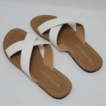 Charles Albert  White Criss Cross Strappy Flat Sandal Size 9 Photo 0