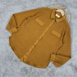 The Normal Brand Women’s Honeycomb Waffle Overshirt Button Down in Palomino L Yellow Size L Photo 2