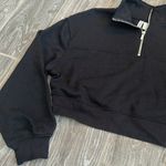 Divided Women’s H&M  size XS extra small cropped black 3/4 zipped pullover EUC Photo 2
